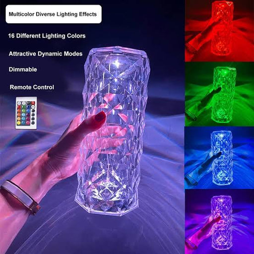 16 Colors Diamond Rose Crystal Acrylic Rechargeable Table Lamp - Trendup Store