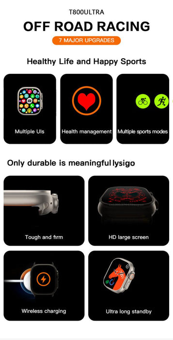 T800 Ultra Smart Watch Series 8 | latest Design updated with wireless charger - Trendup Store